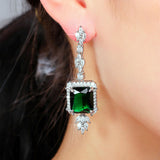 Fancy Emerald Drop Earrings