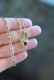 Garnet Heart Necklace