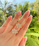 Diamond Flower Ring (Pink)
