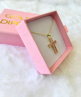 Pink Princess Cross (Rolo Chain)