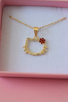 Red Flower Kitty (Rolo Chain)