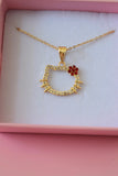 Red Flower Kitty (Rolo Chain)