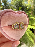 Open Heart Studs (White)