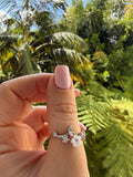 White Flower Ring (adjustable)