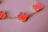 Hot Pink Lucky Clover Bracelet