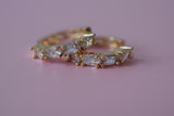 Marquise Huggie Hoops