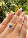Gold Halo Ring (Blue)