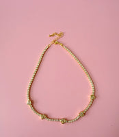 Bezel Heart Tennis Necklace