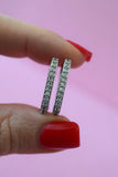 Silver Small Icy Rectangle Hoops