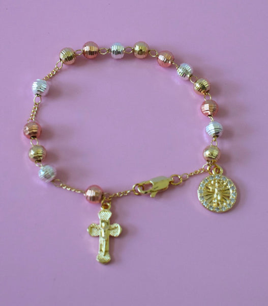 Icy Baby Jesus Rosary Style Bracelet