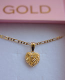 High Shine Nugget Heart Necklace