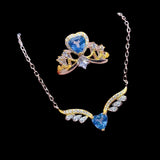 Bicolor Sky Blue Heart Necklace