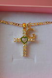 Emerald Heart Cross & Initial