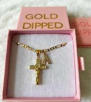 Iced Out Saint Jude Cross & Initial