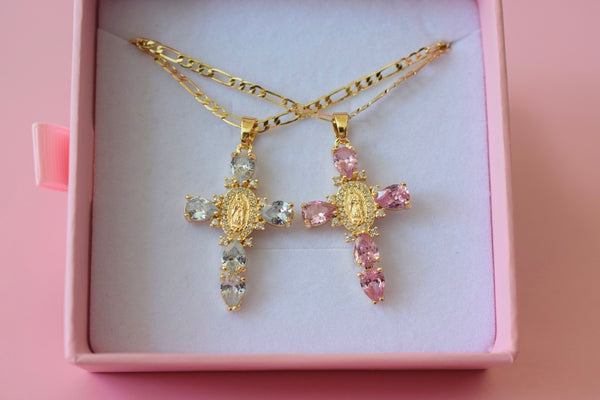 Pear Shape Mary Cross In 2 Colors