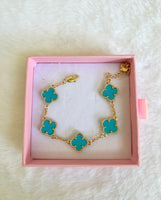 Turquoise Lucky Clover Bracelet