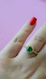 Gold Halo Ring (Green)