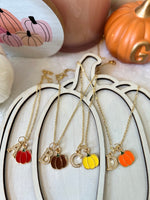 Colorful Pumpkin With Initial (Rolo Chain)