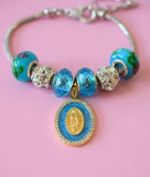 Royal Blue Mary Charm Bracelet