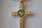 Emerald Heart Cross