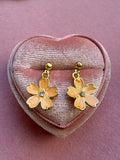 Dangle Flower Earrings (Orange)