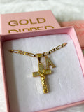 Iced Out Saint Jude Cross & Initial