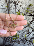 Vintage Style Heart Necklace (Red)