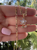 Pretty Pink Flower (figaro chain)