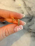 Bezel Heart Studs