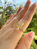 Diamond Butterfly Ring (Pink)