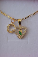 Small Green Saint Jude Heart & Initial