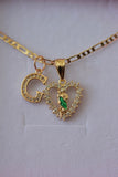 Small Green Saint Jude Heart & Initial