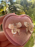 Floral Butterfly Studs (pink)