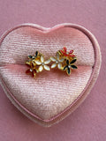 Flower Bouquet Studs (red, black,white)