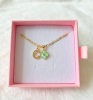 Pistachio Lucky Clover & Initial