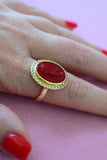 Red Adjustable Mary Ring