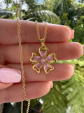 Pink Pear Flower Necklace
