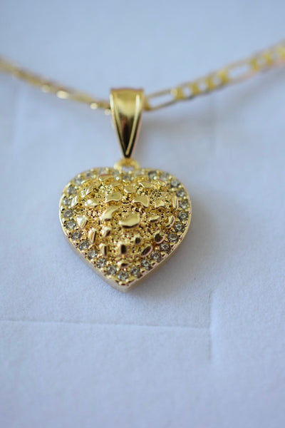 Icy Nugget Heart Necklace