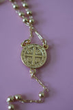 Saint Benedict Medallion Rosary Necklace