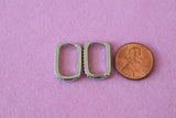 Silver Small Icy Rectangle Hoops