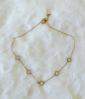 Dainty White Multiple Clover Necklace