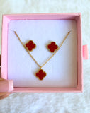 Carnelian Clover Set Or Separate