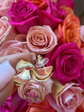 Large Pink Flower Earrings