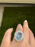 Oval Aquamarine Inspired Ring