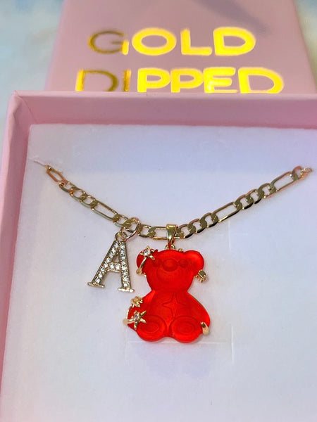Tousi Bear With Initial (Red)