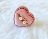 Pink Pearl Bow Studs