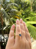 Gold Halo Ring (Blue)