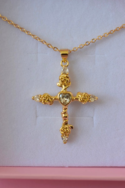 Garden Cross (Rolo Chain)