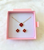 Studded Red Clover Set (Or Seperate)