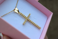 Large Diamond Cross (Rolo Chain)